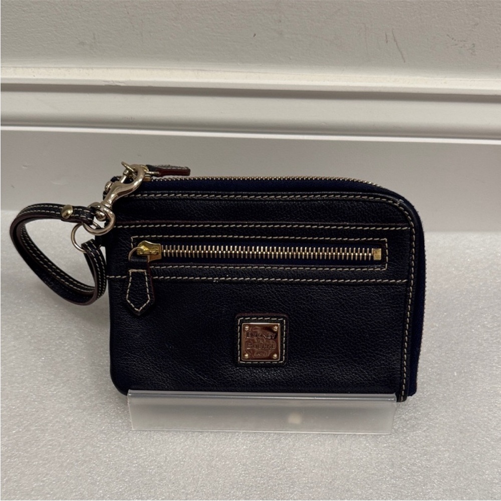 Dooney & Bourke Navy Leather Zip Wristlet